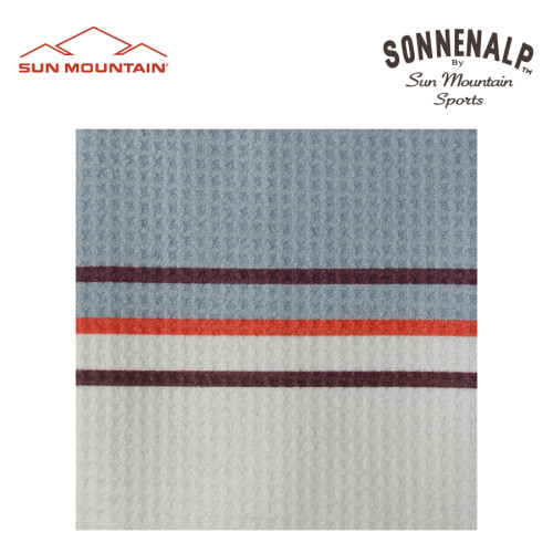 Mid Stripe Golf Towel White/Cadet/Brick -1