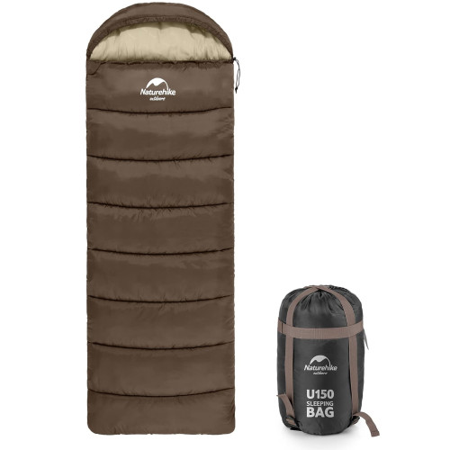 Naturehike - U Series Envelope Sleeping Bag with Hood - U350S - Army Green