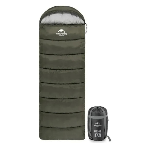 Naturehike - U Series Envelope Sleeping Bag with Hood - U350S - Brown