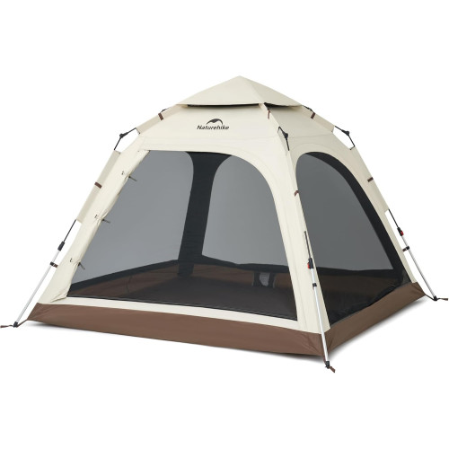 Naturehike - Ango Automatic 3 Person Tent with Canopy - Oak Brown