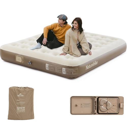 Naturehike - Built-in Pump Inflatable Double Bed - Brown