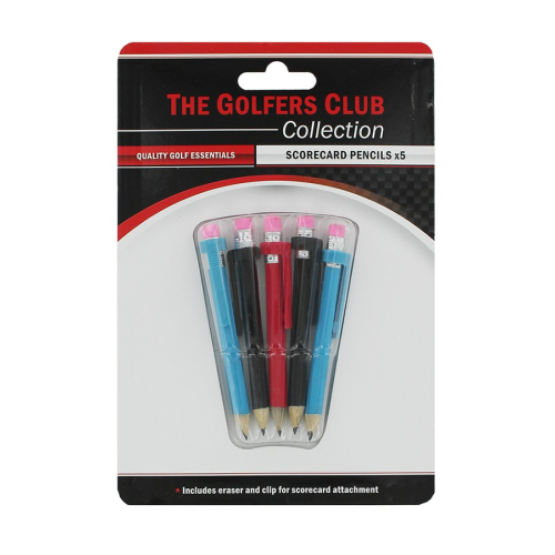 Scorecard Pencils With Eraser And Clip (x5)