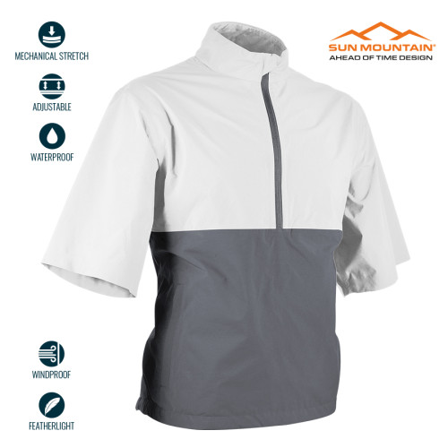 Sun Mountain Monsoon Short-Sleeve Pullover - White / Cadet