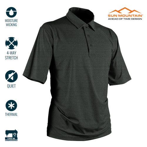 Sun Mountain Silvertip Polo - Black Heather (FREE Embroidery)