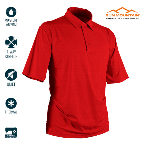 Sun Mountain Silvertip Polo - Red (FREE Embroidery)
