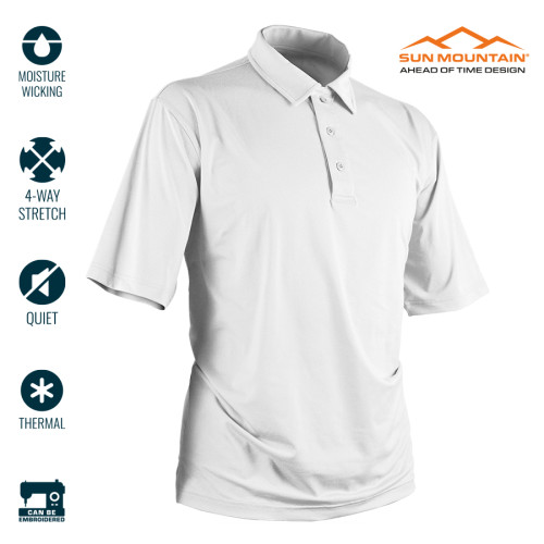 Sun Mountain Silvertip Polo - White (FREE Embroidery)