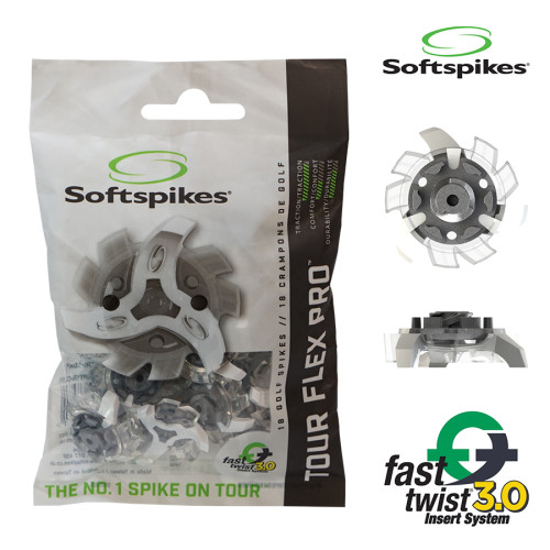Softspikes Tour Flex Pro - Fast Twist 3.0 - Translucent/White
