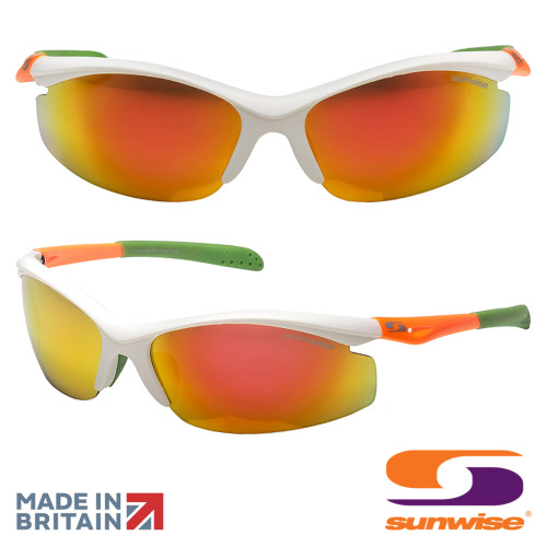 Sunwise Peak Golf Sunglasses - White/Orange