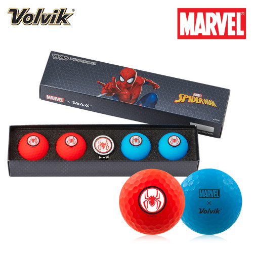 Volvik VIVID 2.0 Marvel Spider-Man Golf Ball & Marker Gift Set