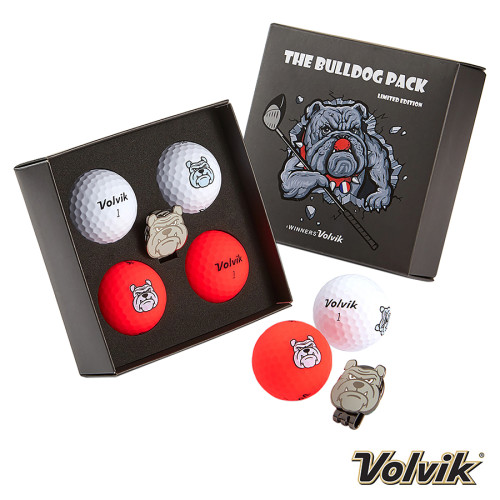 Volvik VIVID 'Bulldog' Golf Ball & Marker Gift Pack