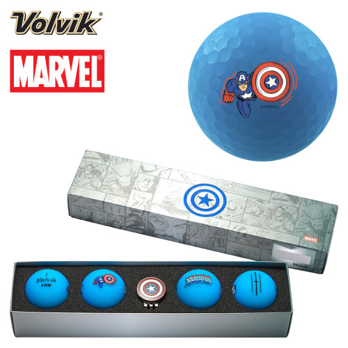 Volvik VIVID Marvel 3.0 4 Golf Ball & Marker Gift Set