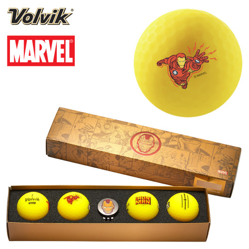 Volvik VIVID Marvel 3.0 4 Golf Ball & Marker Gift Set