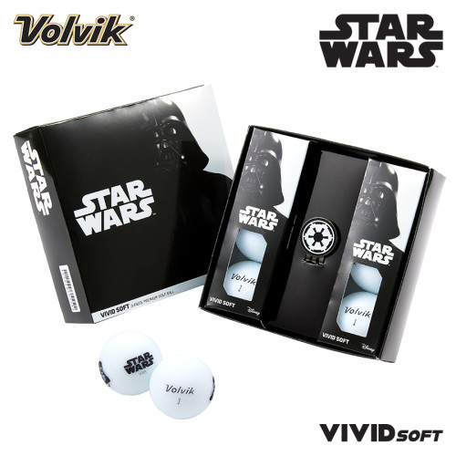 Volvik VIVID SOFT Star Wars Vader 6 Golf Ball & Marker Gift Set
