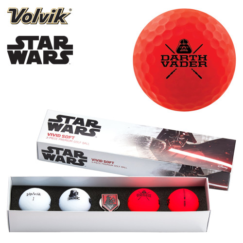Volvik VIVID SOFT Star Wars Vader Golf Ball & Marker Gift Set