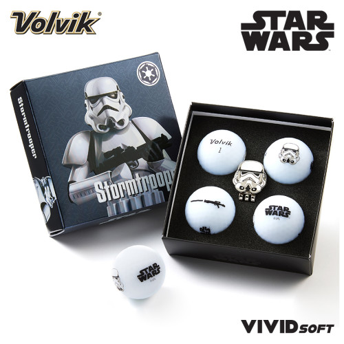 Volvik VIVID SOFT Star Wars 4 Golf Ball & Marker Gift Pack