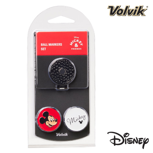 Volvik Disney Mickey Mouse Hat Clip & 2 Ball Marker Gift Set