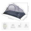 Naturehike - Cycling Ultralight 1 Man Tent + Mat - Navy Blue