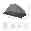 Naturehike - Cloud Up BASE Series 2 Person Tent  - Bud Green