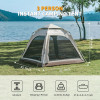 Naturehike - Ango Automatic 3 Person Tent with Canopy - Oak Brown
